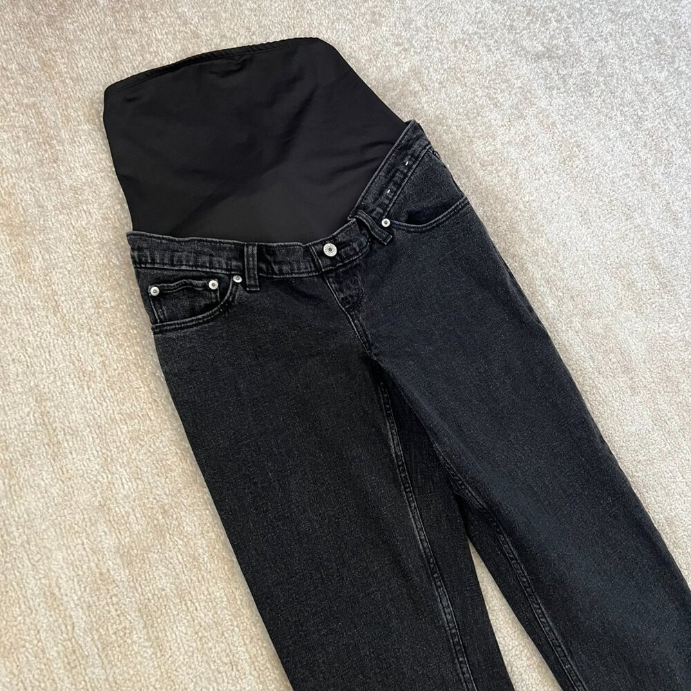 Abercrombie & Fitch The 90s Straight Leg Maternity Jeans 26/2 Long - Picture 3 of 11